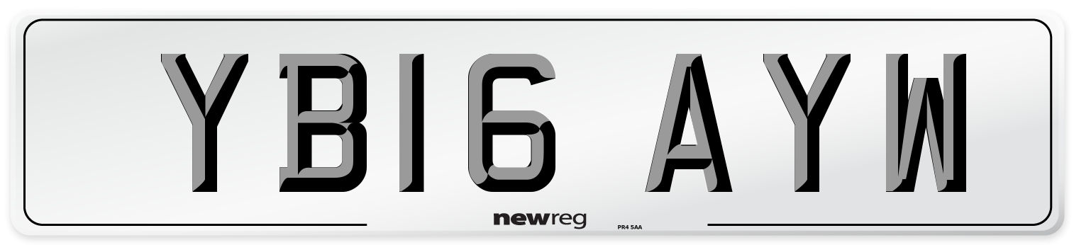 YB16 AYW Number Plate from New Reg